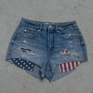 American Flag Jean Shorts from Garage
